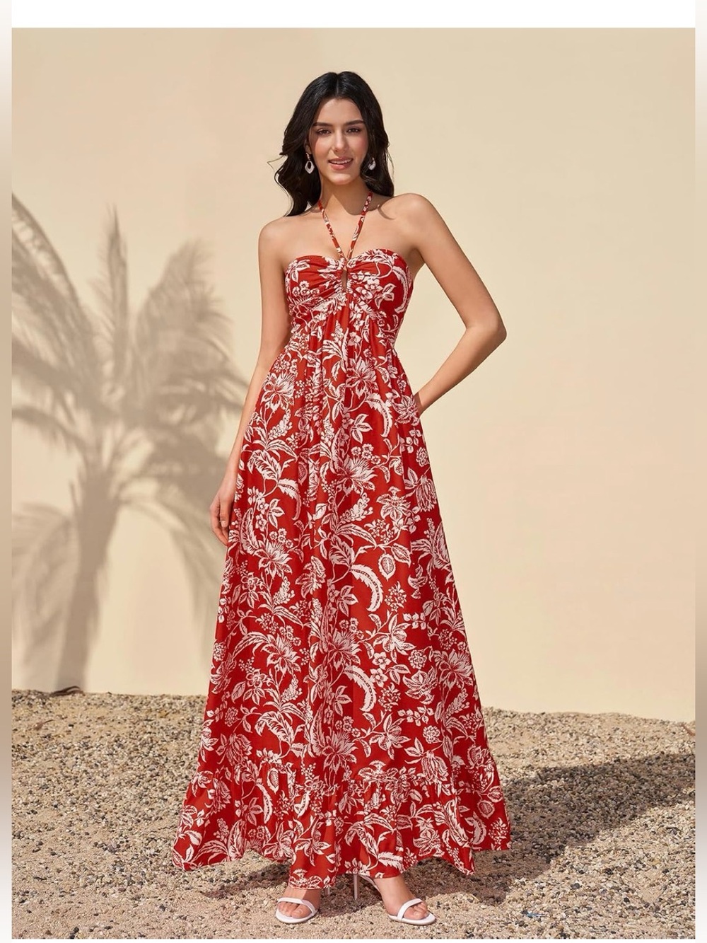 KUTUMAI Straplessr or Halte Floral Maxi Dress 2026 Women Summer Casual Tube Top